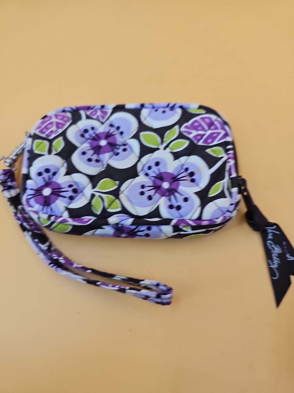 Vera Bradley "Plum Petals" Wristlet ID Credit Card Wallet Coin Bag Catch All